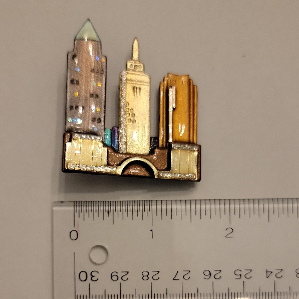 Cleveland Ohio Skyline Enamel Pin